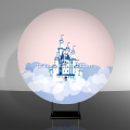 003 Disney Pink Castle Design Round Beddrop Stand